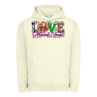 Pigment Pistachio love mardi gras fleur de lis sunflower leopard and beads Urban Hoodie - Artiststas