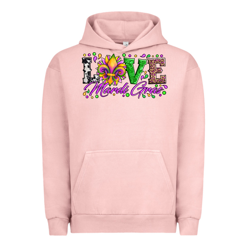 Love Mardi Gras Fleur De Lis Sunflower Leopard And Beads Urban Hoodie by Artiststas | Teevron