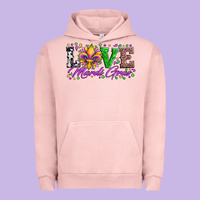 Love Mardi Gras Fleur De Lis Sunflower Leopard And Beads Urban Hoodie Designed By Artiststas