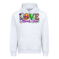 White love mardi gras fleur de lis sunflower leopard and beads Urban Hoodie - Artiststas