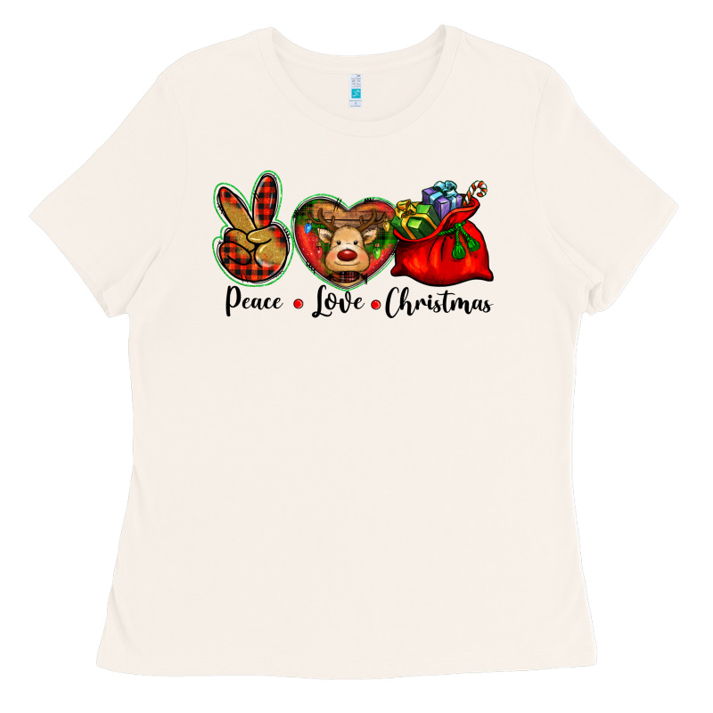 Peace Love Christmas Ladies Tee by BarkalooDesign | Teevron