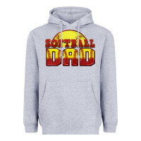Heather Grey softball dad Heavyweight Hoodie - Zillion Design Studio
