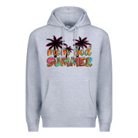 Heather Grey mom bod summer with palms Premium Hoodie - Artiststas
