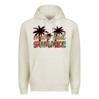 Oatmeal Heather mom bod summer with palms Premium Hoodie - Artiststas