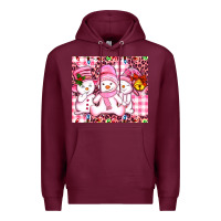 Burgundy pink snowgirls Premium Hoodie - AdoDesignShop