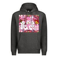 Charcoal Heather pink snowgirls Premium Hoodie - AdoDesignShop