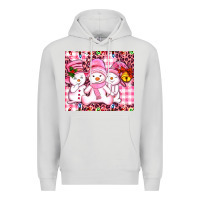 Dove Grey pink snowgirls Premium Hoodie - AdoDesignShop