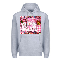 Heather Grey pink snowgirls Premium Hoodie - AdoDesignShop