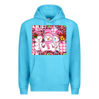 Ocean Blue pink snowgirls Premium Hoodie - AdoDesignShop