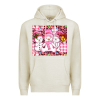 Oatmeal Heather pink snowgirls Premium Hoodie - AdoDesignShop
