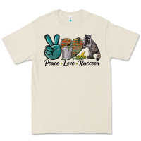 Bone Peace love raccoon Premium Tee - LillyAllenDesigns