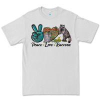 Dove Grey Peace love raccoon Premium Tee - LillyAllenDesigns