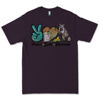 Plum Peace love raccoon Premium Tee - LillyAllenDesigns
