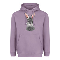 Lavender Bunny Face Heavyweight Hoodie - RanaPortraitStore