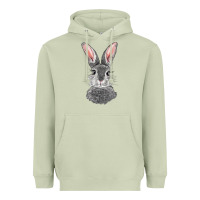 Matcha Bunny Face Heavyweight Hoodie - RanaPortraitStore
