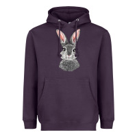 Plum Bunny Face Heavyweight Hoodie - RanaPortraitStore