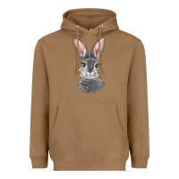 Toasted Coconut Bunny Face Heavyweight Hoodie - RanaPortraitStore