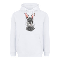 White Bunny Face Heavyweight Hoodie - RanaPortraitStore