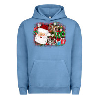 Pigment Pebble Blue ho ho ho santa Urban Hoodie - AdoDesignShop