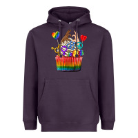Plum pride rainbow cupcake Heavyweight Hoodie - texasbilliewilder