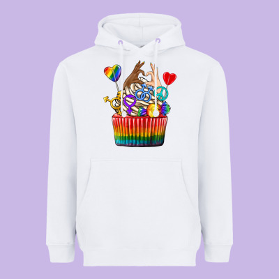 Heavyweight Hoodie pride rainbow cupcake