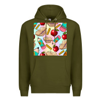 Army Green school seamless pattern Premium Hoodie - BundleAndBundleShop