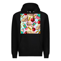 Black school seamless pattern Premium Hoodie - BundleAndBundleShop