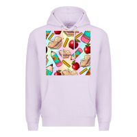 Lilac school seamless pattern Premium Hoodie - BundleAndBundleShop