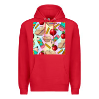 Red school seamless pattern Premium Hoodie - BundleAndBundleShop