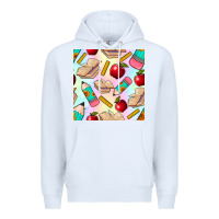White school seamless pattern Premium Hoodie - BundleAndBundleShop