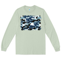 Matcha blue camouflage background Long Sleeve Tee - BarkalooDesign