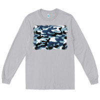 Moon Dust blue camouflage background Long Sleeve Tee - BarkalooDesign