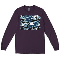 Plum blue camouflage background Long Sleeve Tee - BarkalooDesign