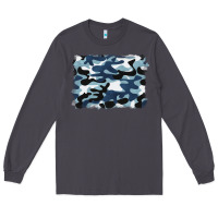 Smoke blue camouflage background Long Sleeve Tee - BarkalooDesign