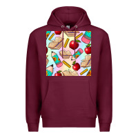 Burgundy school seamless pattern Premium Hoodie - BundleAndBundleShop
