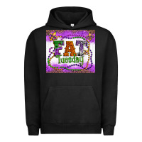 Pigment Black fat tuesday fleur de lis and mardi gras beads Urban Hoodie - Artiststas