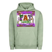 Pigment Oil Green fat tuesday fleur de lis and mardi gras beads Urban Hoodie - Artiststas