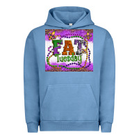 Pigment Pebble Blue fat tuesday fleur de lis and mardi gras beads Urban Hoodie - Artiststas