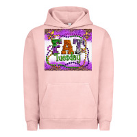Pigment Salmon fat tuesday fleur de lis and mardi gras beads Urban Hoodie - Artiststas