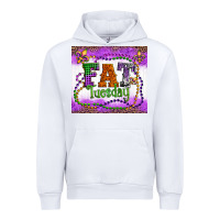 White fat tuesday fleur de lis and mardi gras beads Urban Hoodie - Artiststas