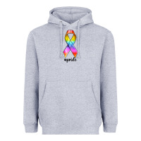 Heather Grey pride ribbon Heavyweight Hoodie - texasbilliewilder