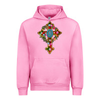 Fuchsia Pink christmas cross Urban Hoodie - AdoDesignShop