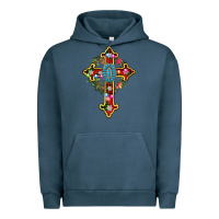 Pigment Midnight Navy christmas cross Urban Hoodie - AdoDesignShop