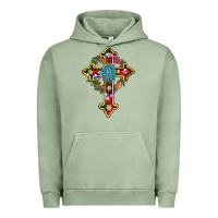 Pigment Oil Green christmas cross Urban Hoodie - AdoDesignShop