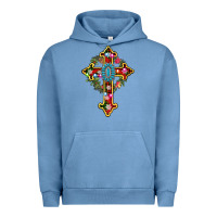 Pigment Pebble Blue christmas cross Urban Hoodie - AdoDesignShop