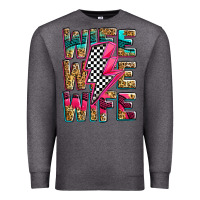 Charcoal Heather race wife wife wife lightningbolt Premium Sweatshirt - Zillion Design Studio
