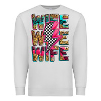Dove Grey race wife wife wife lightningbolt Premium Sweatshirt - Zillion Design Studio