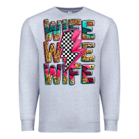 Heather Grey race wife wife wife lightningbolt Premium Sweatshirt - Zillion Design Studio
