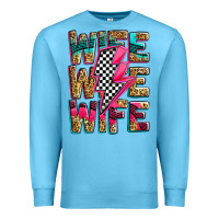 Ocean Blue race wife wife wife lightningbolt Premium Sweatshirt - Zillion Design Studio