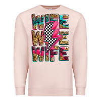 Pale Pink race wife wife wife lightningbolt Premium Sweatshirt - Zillion Design Studio